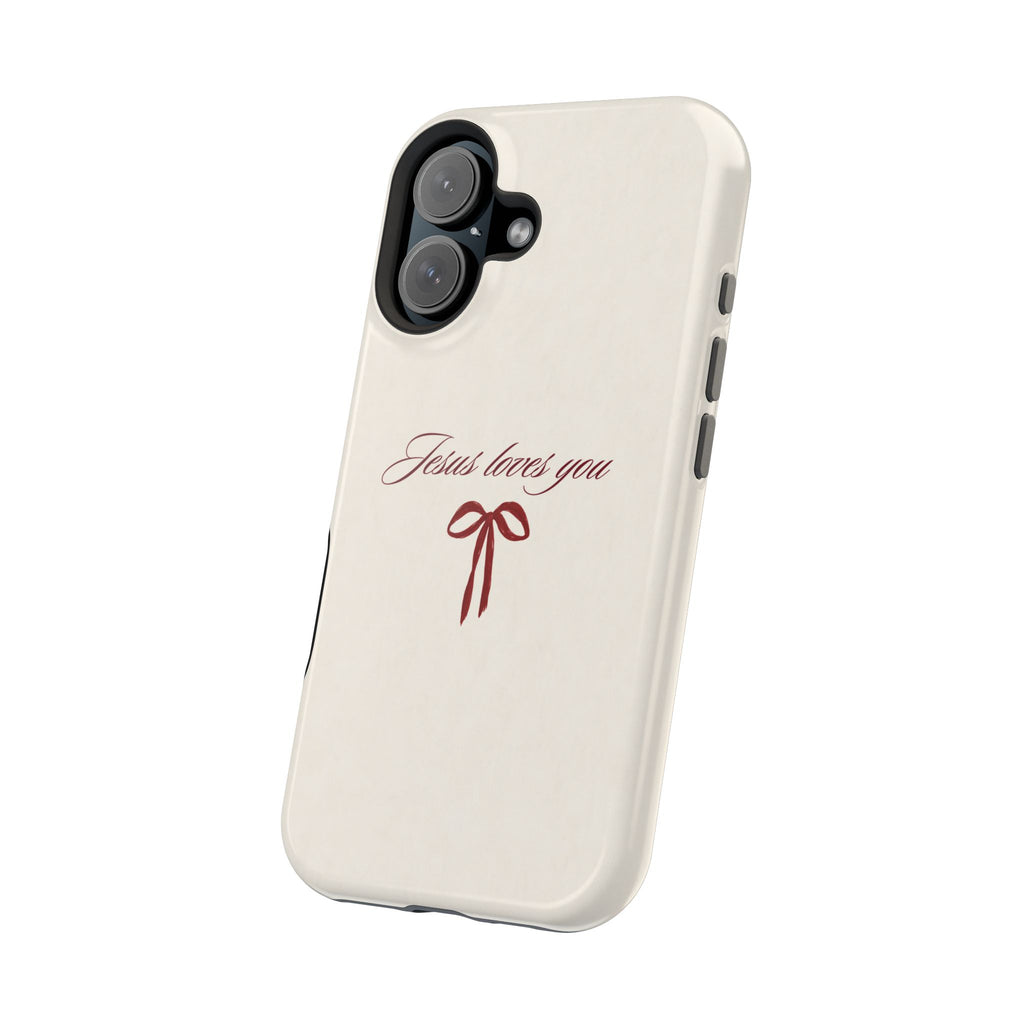 Jesus Loves You Velvet Ribbon MagSafe Phone Case
