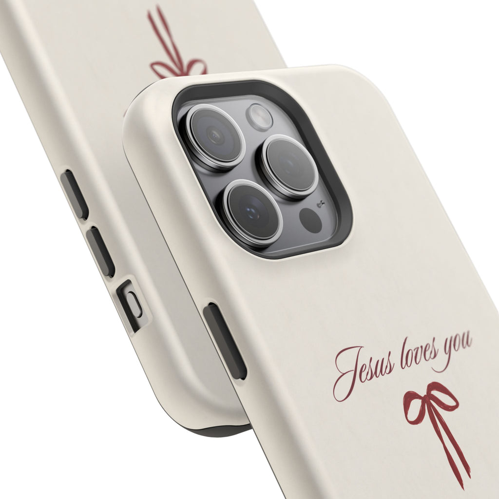 Jesus Loves You Velvet Ribbon MagSafe Phone Case