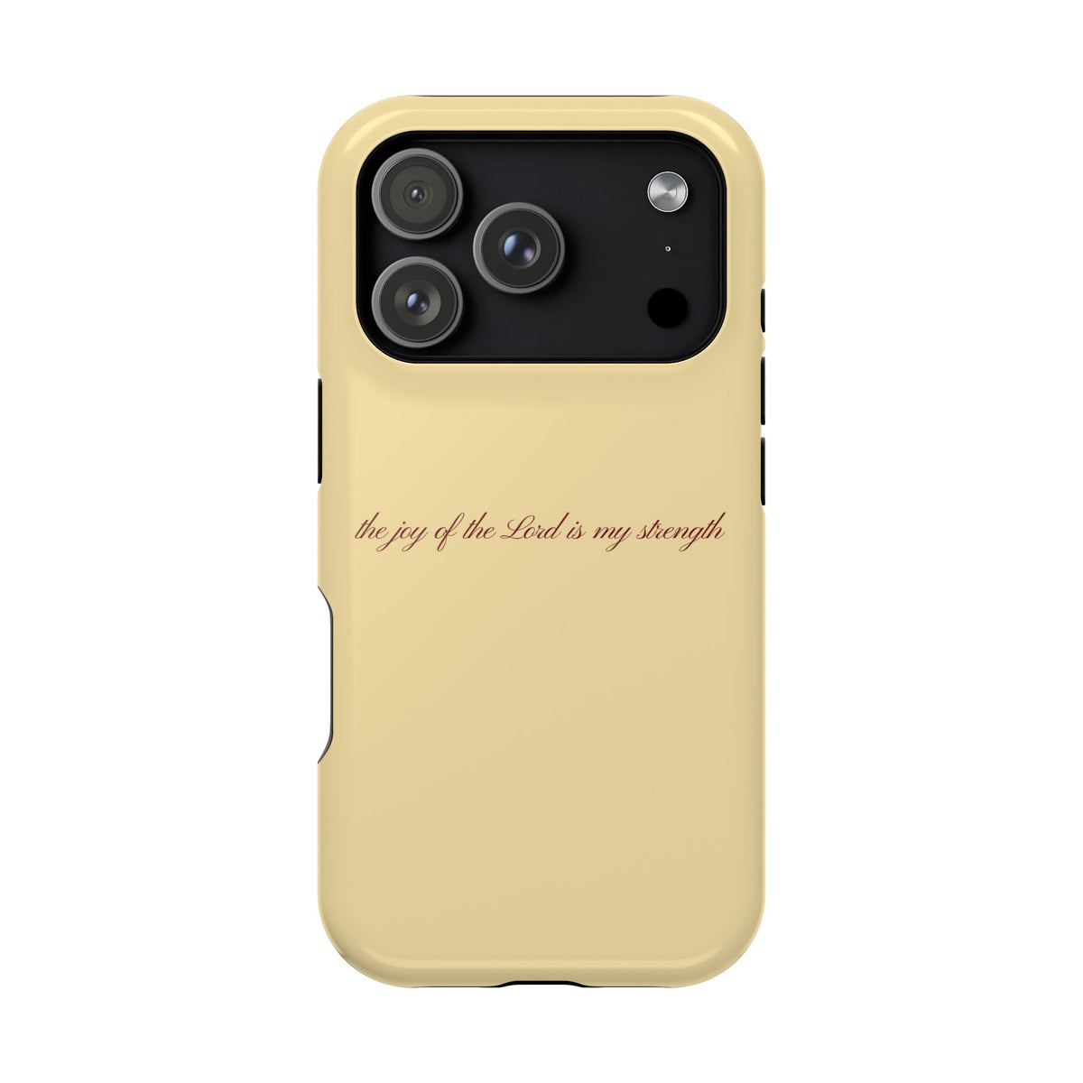 the joy of the Lord is my strength Butter Yellow MagSafe Phone Case