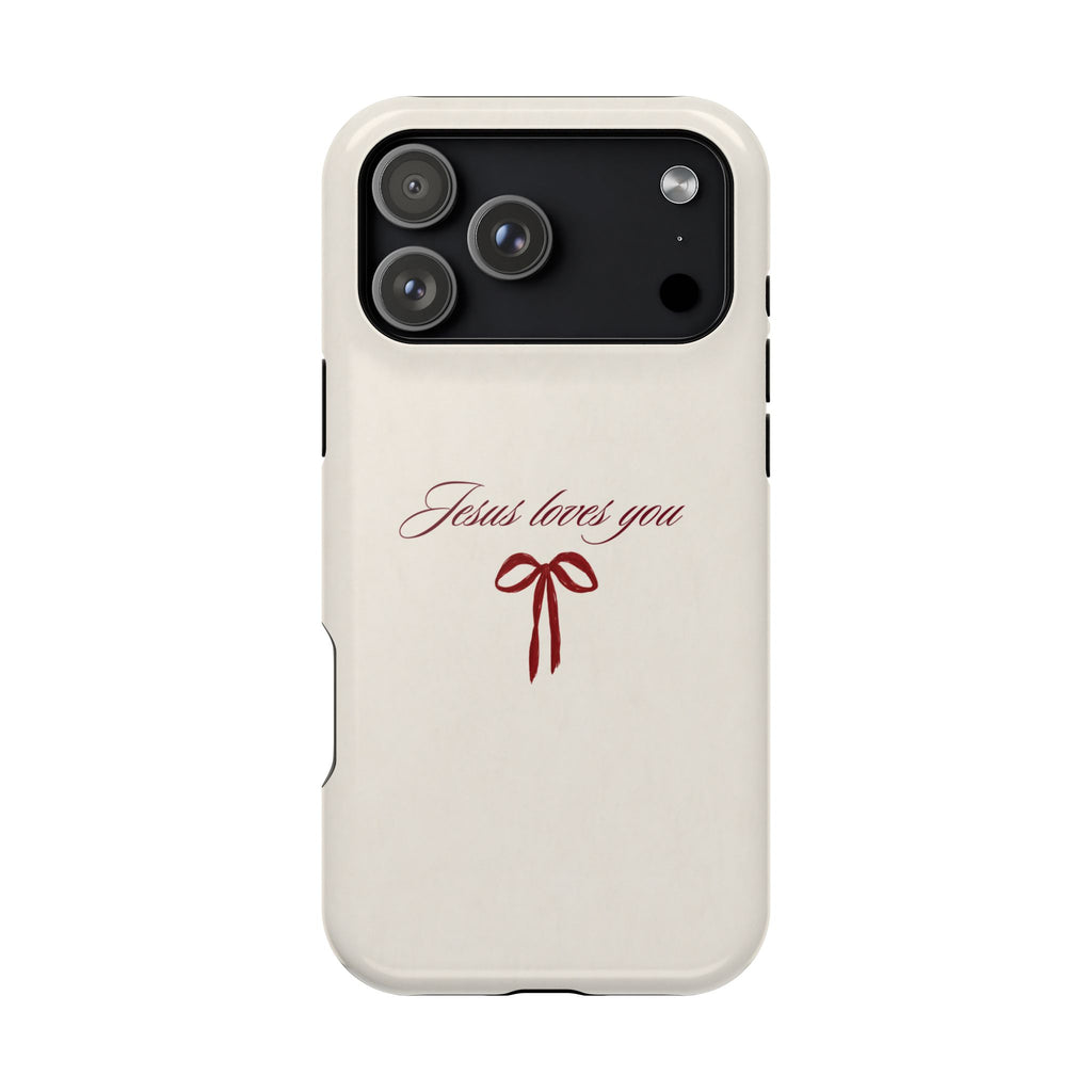 Jesus Loves You Velvet Ribbon MagSafe Phone Case
