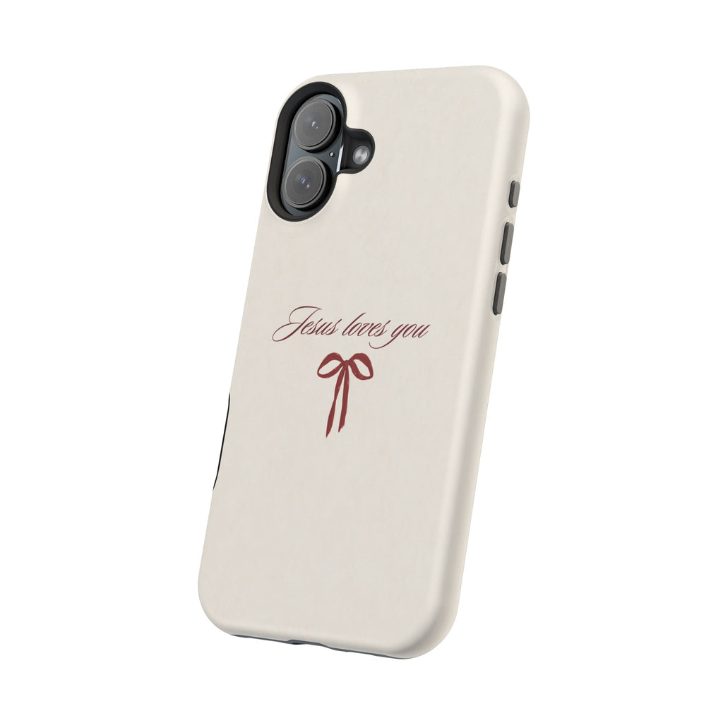 Jesus Loves You Velvet Ribbon MagSafe Phone Case