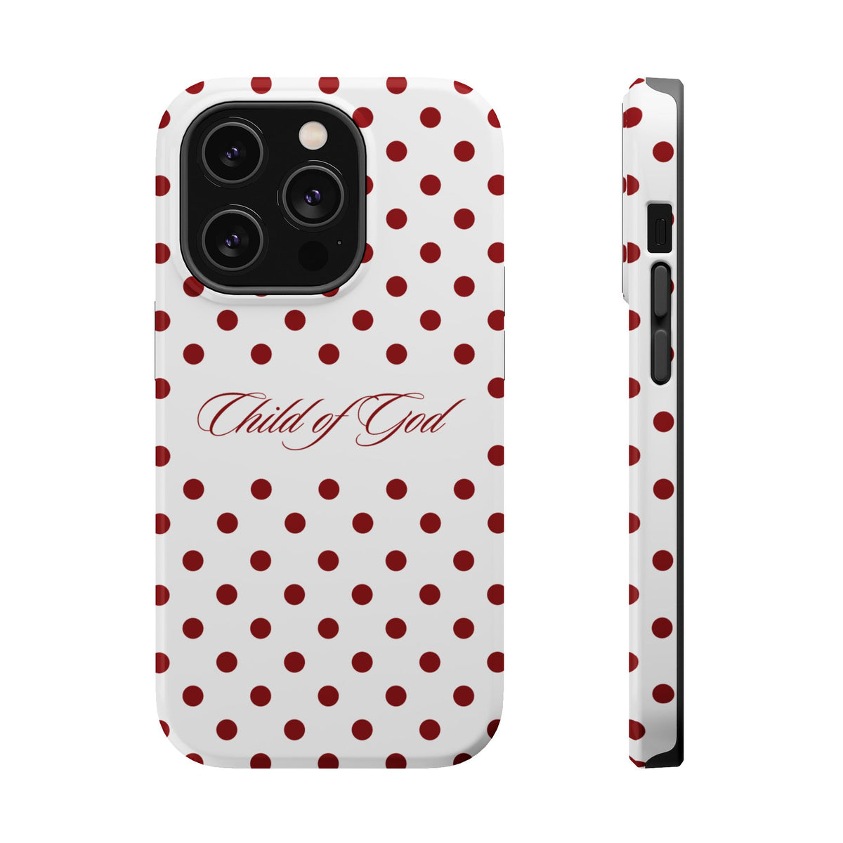 Child of God Red & White Polka Dot MagSafe Phone Case