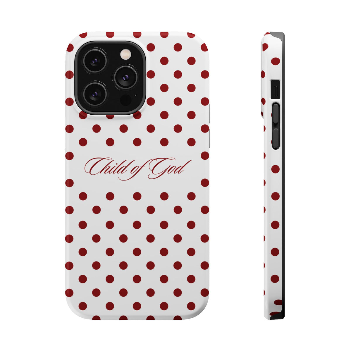Child of God Red & White Polka Dot MagSafe Phone Case