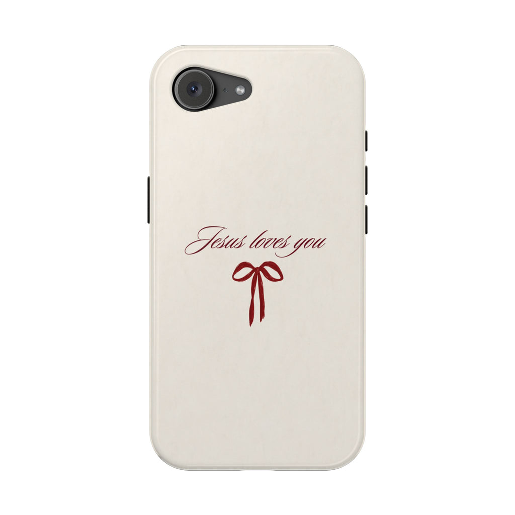 Jesus Loves You Velvet Ribbon MagSafe Phone Case