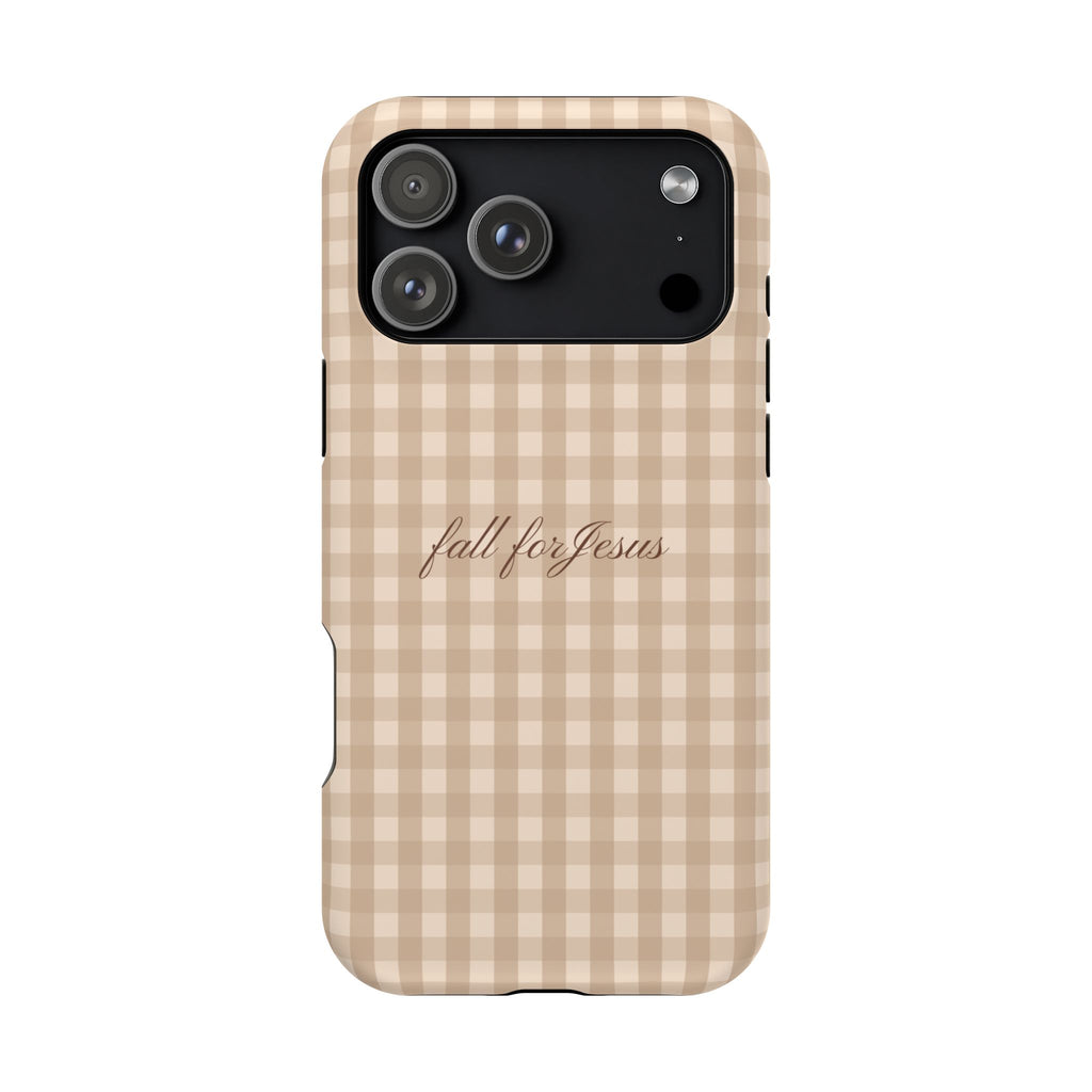 Fall for Jesus Gingham Phone Case - MagSafe