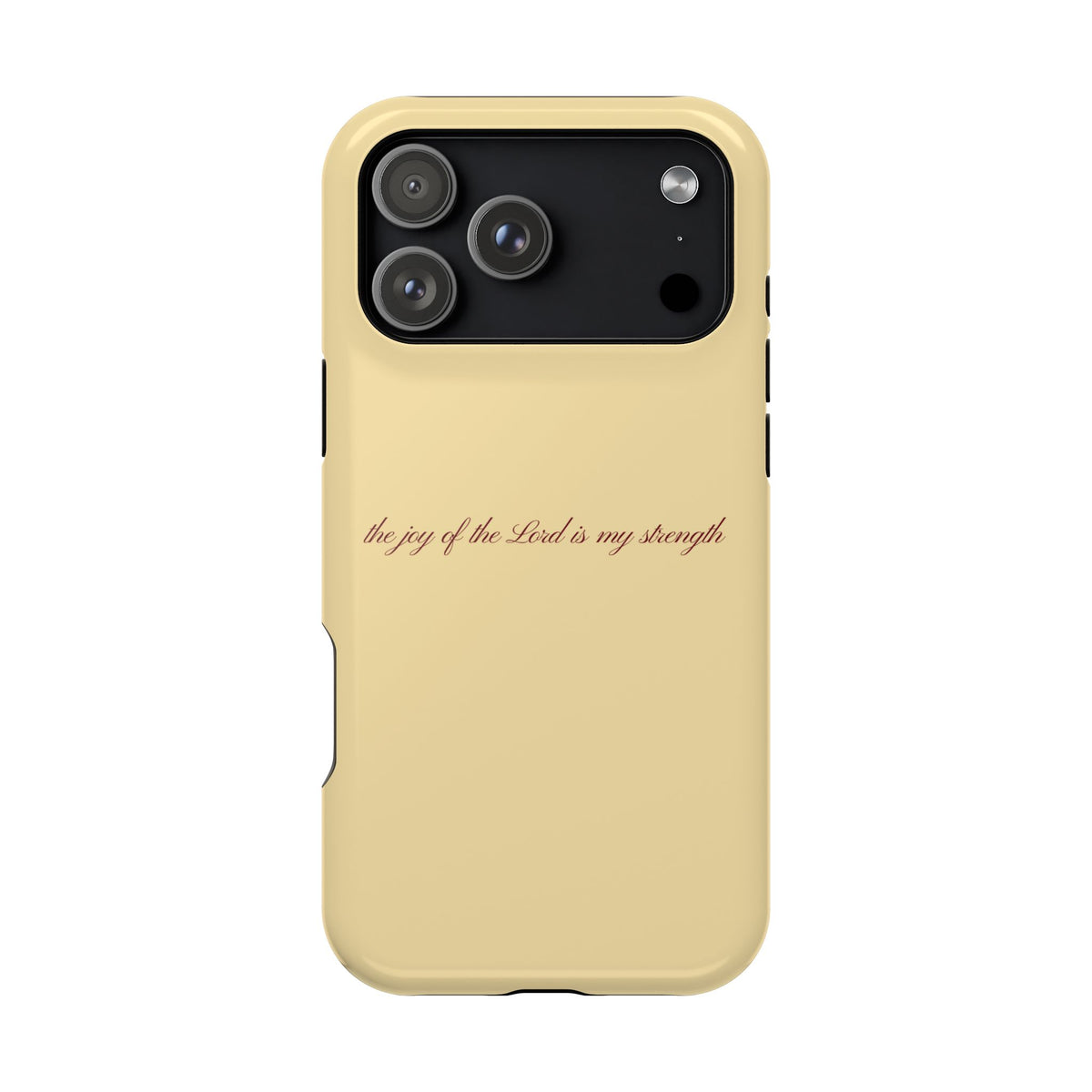 the joy of the Lord is my strength Butter Yellow MagSafe Phone Case