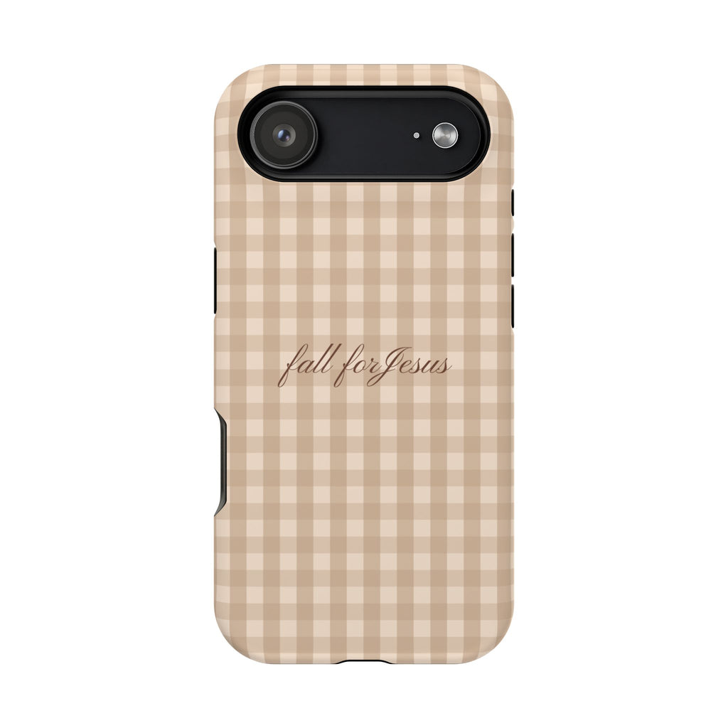 Fall for Jesus Gingham Phone Case - MagSafe