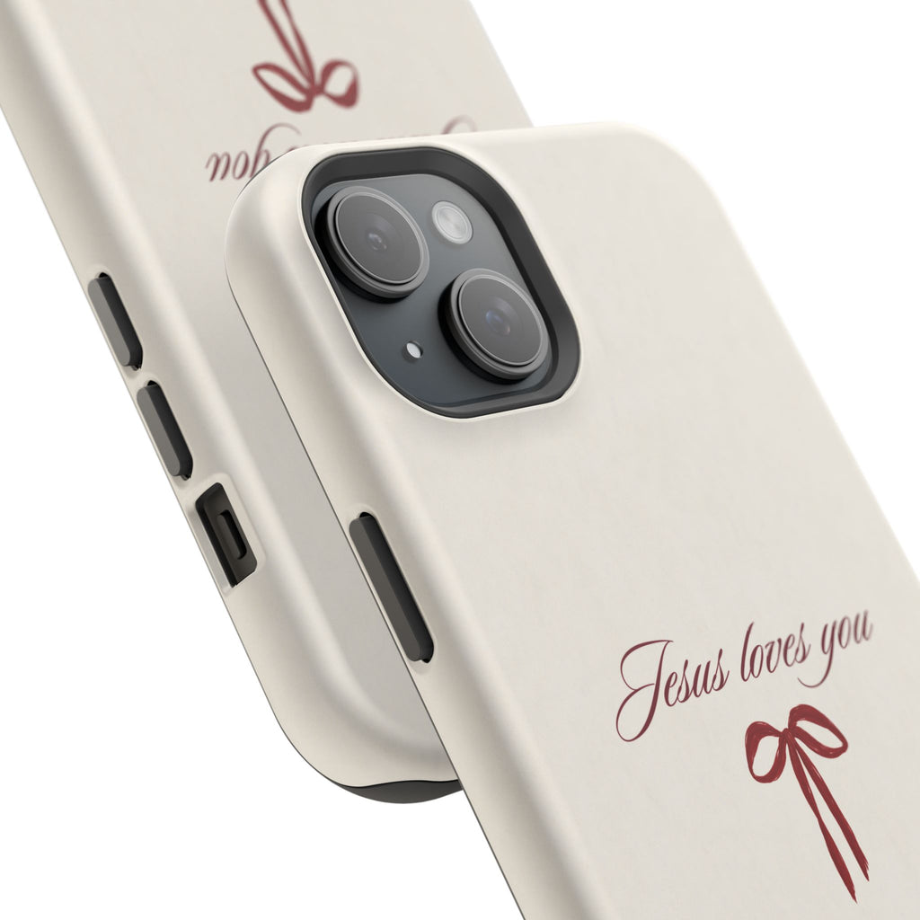 Jesus Loves You Velvet Ribbon MagSafe Phone Case
