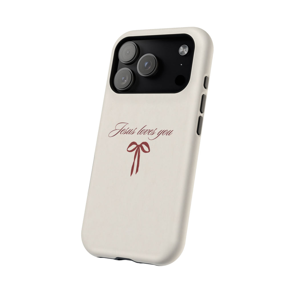 Jesus Loves You Velvet Ribbon MagSafe Phone Case