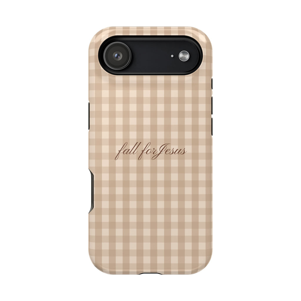 Fall for Jesus Gingham Phone Case - MagSafe