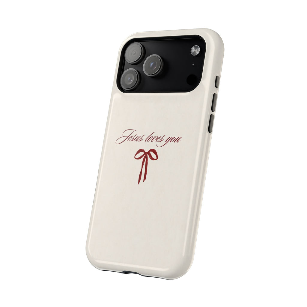 Jesus Loves You Velvet Ribbon MagSafe Phone Case