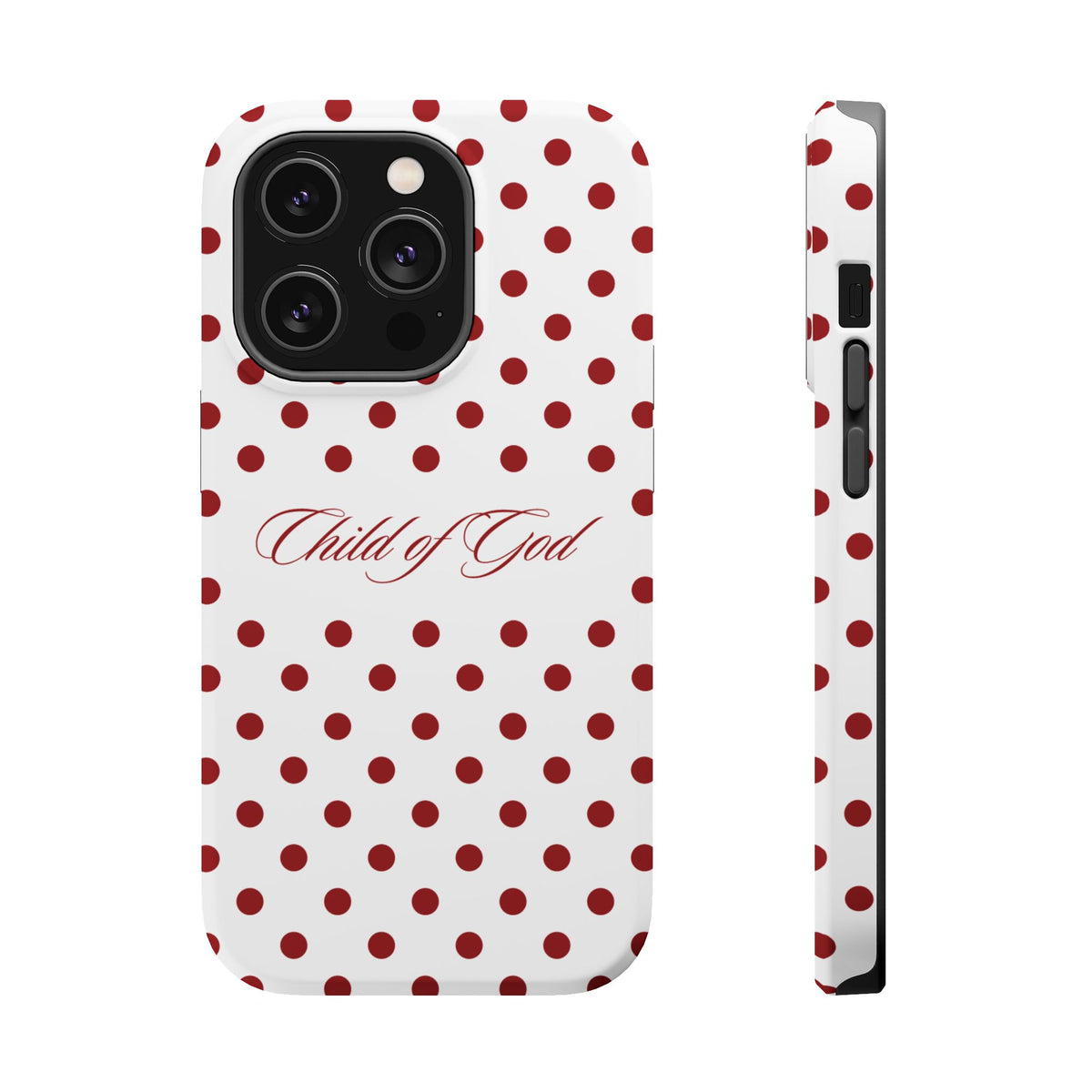 Child of God Red & White Polka Dot MagSafe Phone Case
