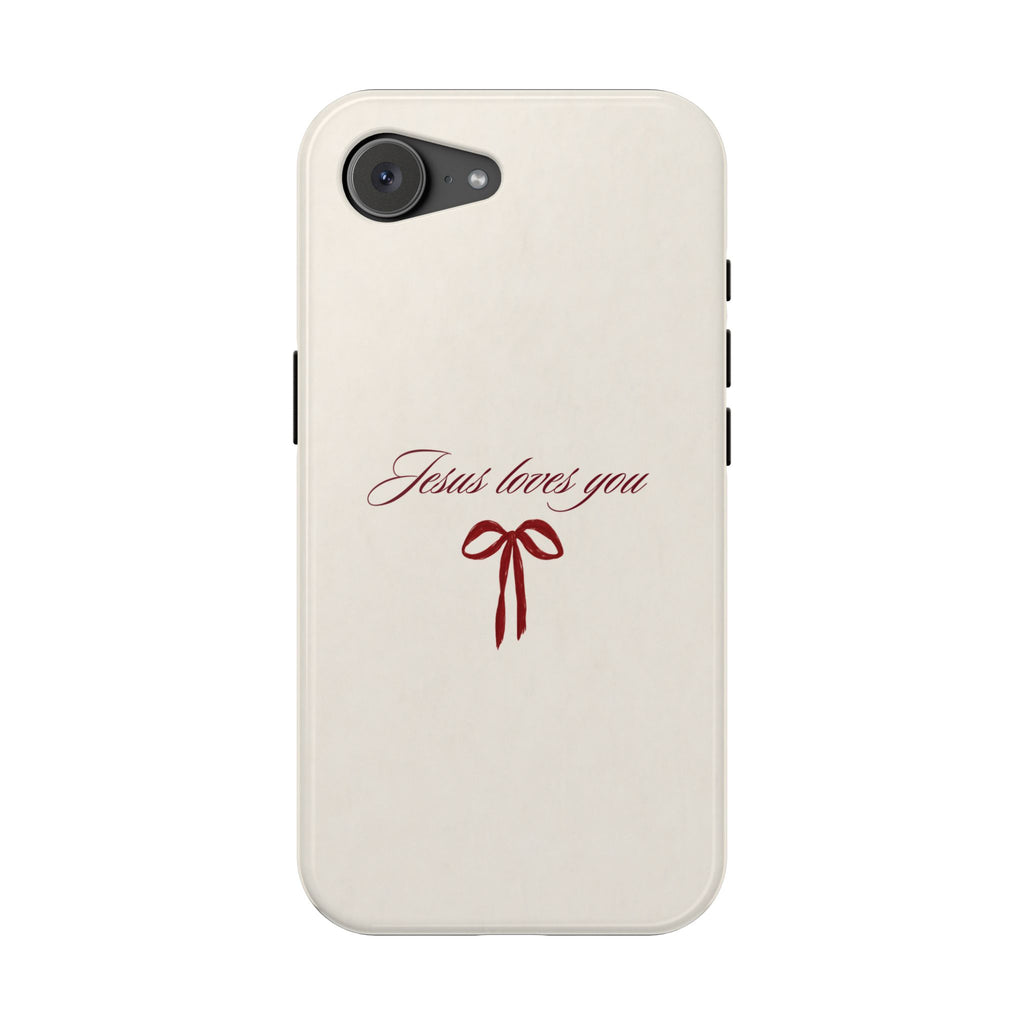Jesus Loves You Velvet Ribbon MagSafe Phone Case