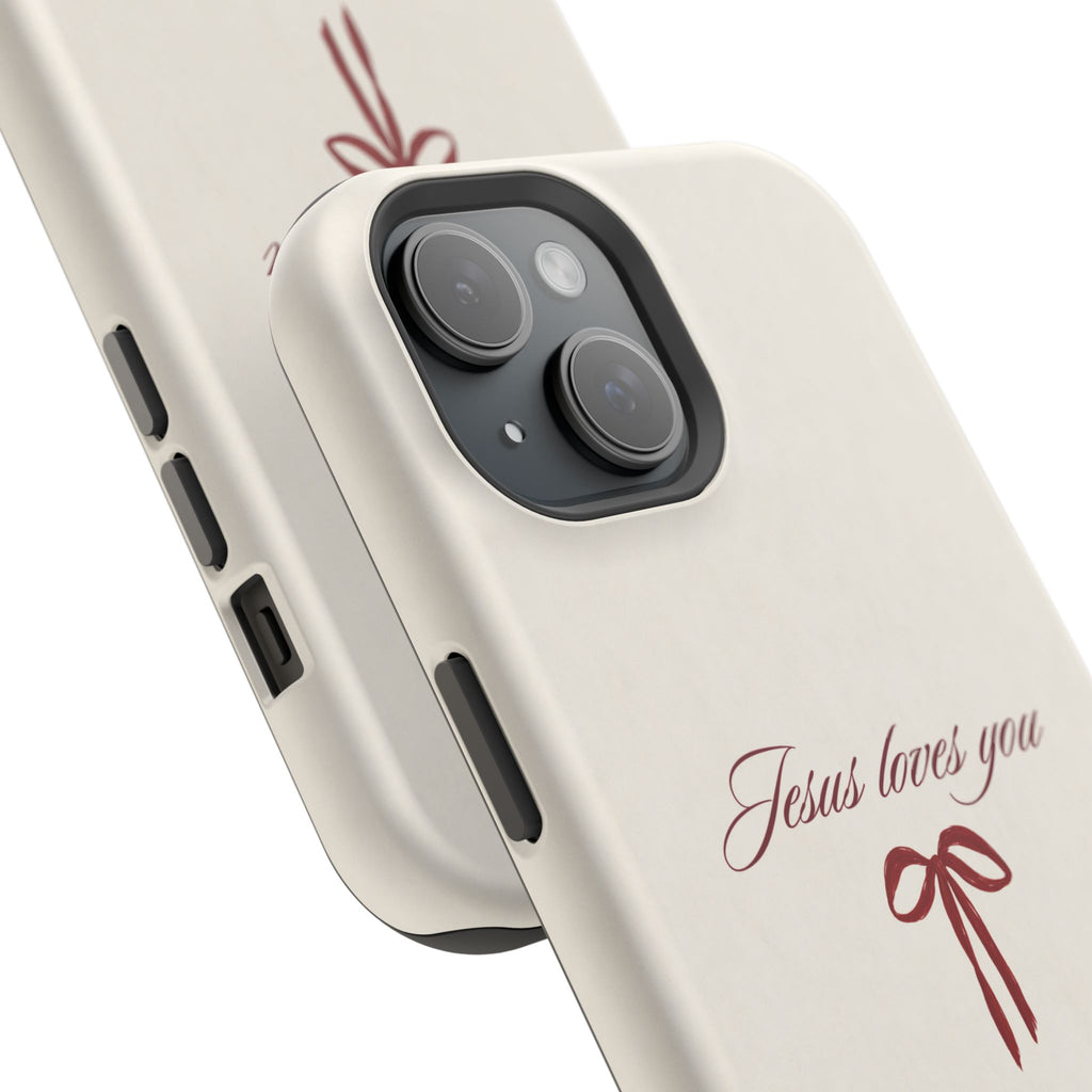 Jesus Loves You Velvet Ribbon MagSafe Phone Case