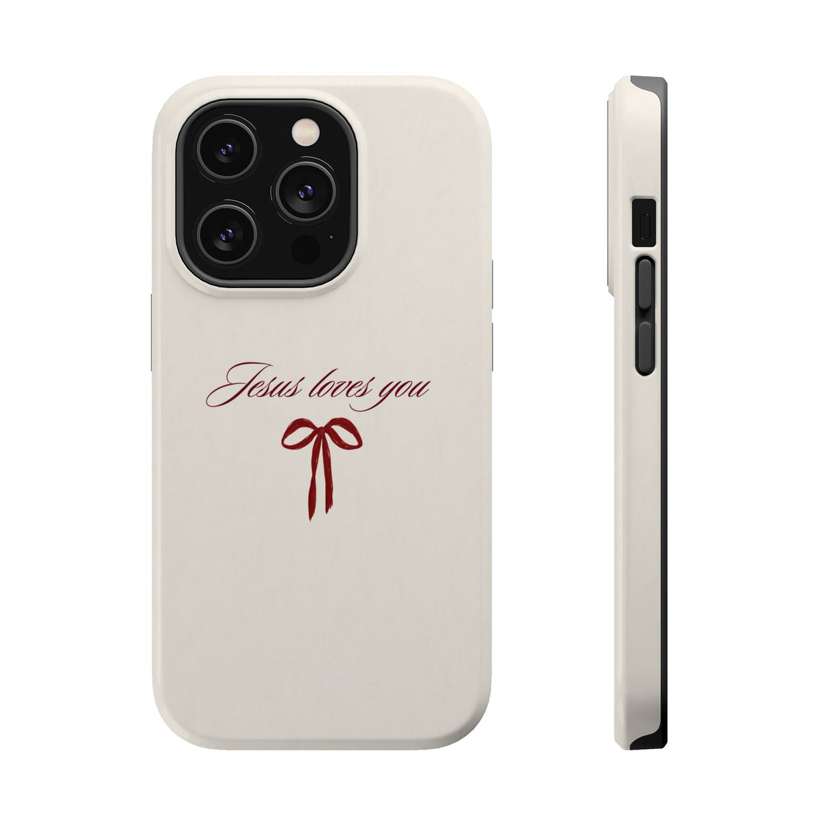 Jesus Loves You Velvet Ribbon MagSafe Phone Case